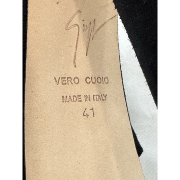 Giuseppe Zanotti Black Suede Studded Platform Sandals - Picture 8 of 11